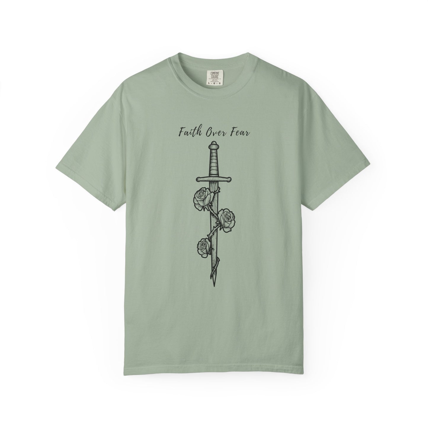 Women's Faith Over Fear Sword - Comfort Tee - Rebels in Faith
